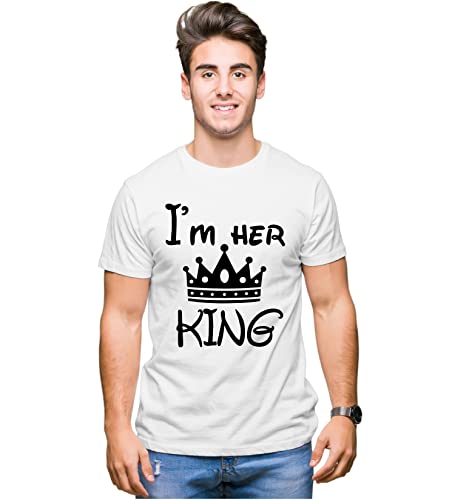 Image of Hangout Hub | Couple Tshirts | Her King His Queen | Set of 2