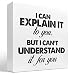 z-crange Funny Wooden Box Sign, I Can Explain It to You but I Can't Understand It for You Humorous Wooden Sign, Wood Box Plaque for Home Farmhouse Desk Shelf Decor