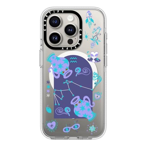 Coque transparente iPhone 15 Pro antichoc avec motif Verseau CASETiFY