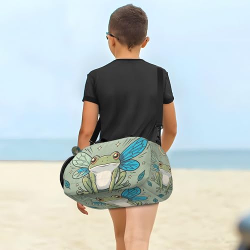 Bolsa de lona para niños estilo cottagecore con compartimento de zapatos 7