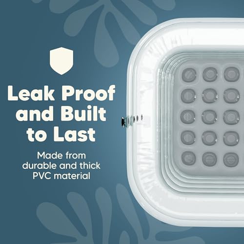 Foto de Tina inflable de baño de hielo grande transparente transparente - Tina de inmersión de hielo para terapia de agua fría - Tina de inmersión fría portátil - Interior y exterior - Tina inflable (imagen 8)