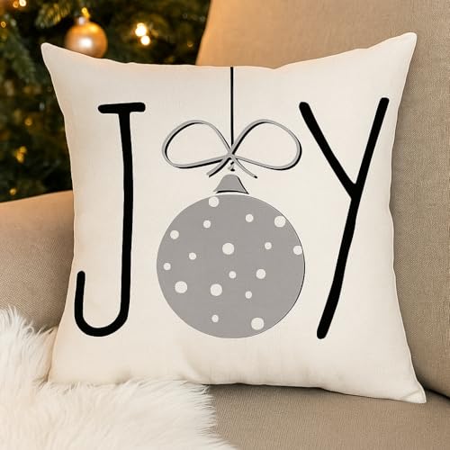 Image of PSDWETS Merry Christmas Pillow Cover 18x18 Set of 4 Christmas Decorations let It Snow Holiday Farmhouse Decor Cushion Cover for Home Sofa