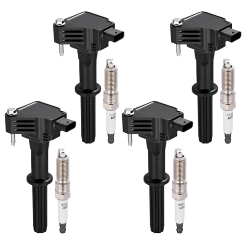 Image of BDFHYK Ignition Coil Pack UF837 and Iridium Spark Plug 94051 Compatible with Chevrolet Spark 2016-2021 1.4L l4 Chevy Oem Coil Pack Coil for KD-7209 Set of 4