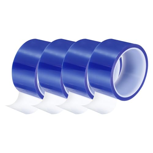 Image of uxcell Blue Heat Tape, 4 Rolls 50mmx33m 108ft High Temperature Heat Resistant Tape for Sublimation,Heat Vinyl Press,Heat Transfer, Circuit Board, No Residue