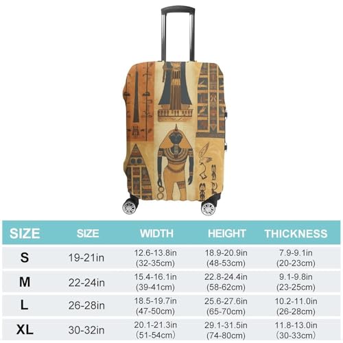 Ancient Egypt Tribe Series Elastic Luggage Cover Suitcase Protector for 19-32 Inch Suitcases | Universal Stretchable Travel Bag Cover | Anti-Scratch, Washable with Zipper Closure XL2