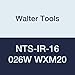 Walter Tools NTS-IR-16 026W WXM20 Carbide NTS Threading Inserts, Internal Thread, Full Profile, Whitworth (Pack of 10)