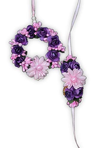 Shree balaji Bhaiya & Bhabhi fancy designer rakhi set/Lumba rakhi (2 x Rakhi, Roli and Chawal)