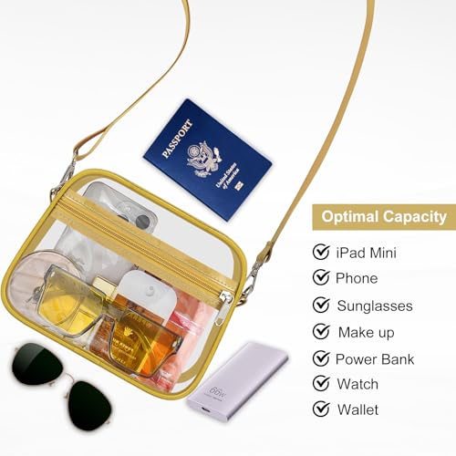 Image of Clear Bag for Stadium Events Clear Sports Fan Handbags Purses with Adjustbale Strap for Concerts Festivals Game Day