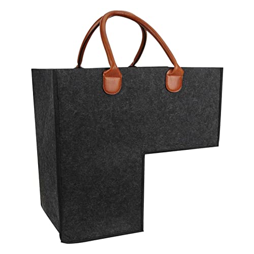 L-förmiger Treppenkorb Filz - Aufbewahrungskorb 42x42cm Schwarz