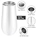 Maxdot 6 Pieces Champagne Tumbler Stemless Champagne Flutes Double Insulated Mini Champagne with Lips Stainless Steel Cocktail Cups for Coffee Wine Glass Tumbler(White,6 oz)
