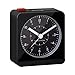 Marathon CL030053BK Classic Silent Sweep Alarm Clock with Auto Night Light. Batteries Included