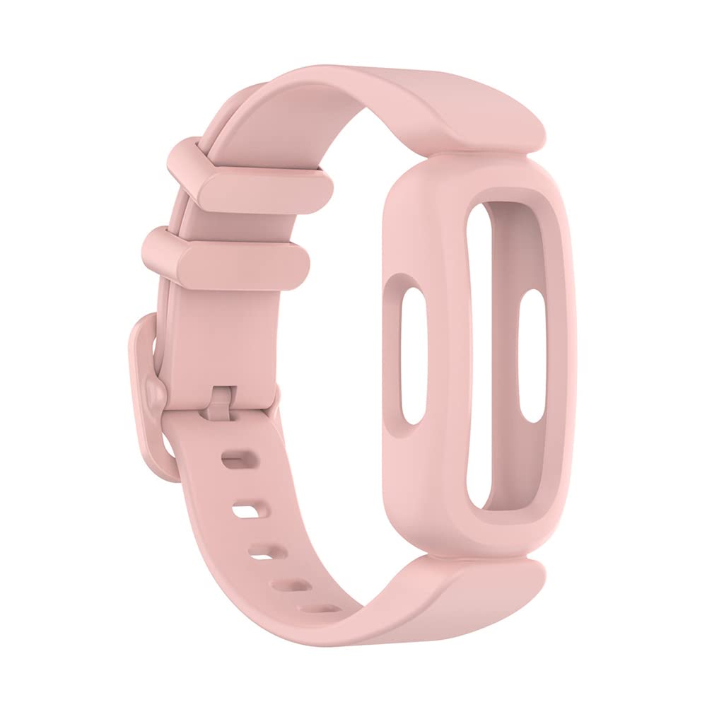 Watch Band Strap for Fitbit Ace 3 Kids, Soft Silicone Replacement Wristband, Waterproof Bracelet Accessories (Light Pink)