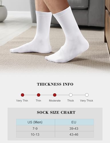 Duufin 12 Pairs Men's Crew Socks Mid Calf Casual Workout Gym Plain Crew Athletic Socks for Men2