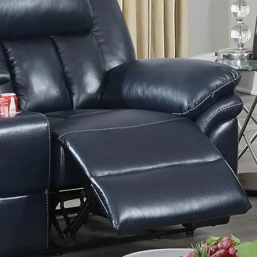 Image of Torque - Jerry 1 Seater Leatherette Manual Recliner | Recliner Sofa /Chair for Living Room, Bedroom, Office (Navy Blue) | 1 Year Warranty