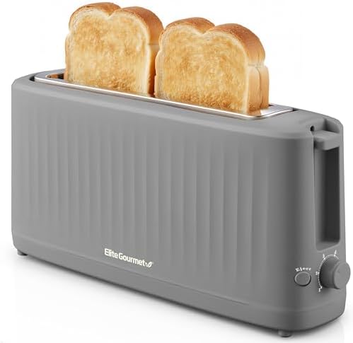 Elite Gourmet ECT2517G SLIMTOAST™ 2-Slice, Long Slot Toaster, Coo...