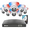 Swann 1080p HD Security Camera System, 8-Ch DVR with 1TB HDD, 8 Indoor/Outdoor Wired Dome Cameras, 24/7 Home Surveillance, Color Night Vision, Weatherproof, True Detect, Flashing & Spotlights,4680