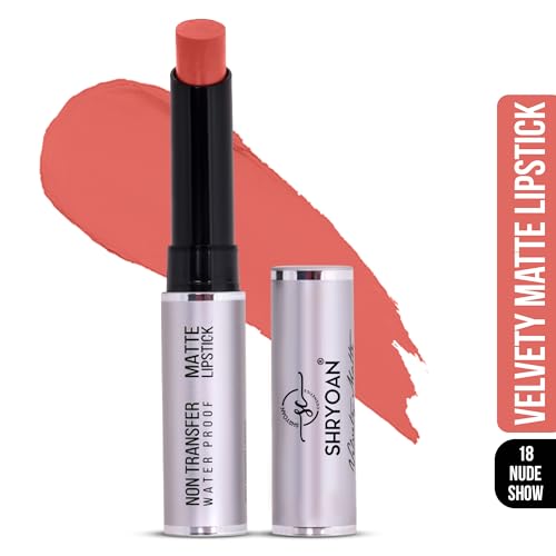 Image of Shryoan Velvety Matte Non-Transfer Lipstick I Long Lasting Stay with Non-Transfer Formula | Smudge & Water Proof (3.5 gm)