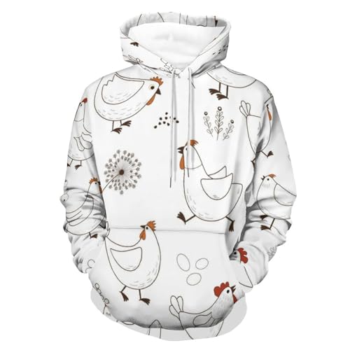 Sweat à capuche Poule UMENG : fini le froid avec ce sweatshirt unisexe doux