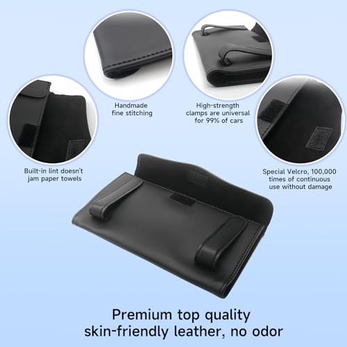 Bipros B01 Car Tissue Holder - Tissue Holder For Car With High-End Lotion Tissues,Car Napkin Holder,Napkin Holder For Car,Car Visor Tissue Dispenser,Leather Tissue Holder In Car thumb #2