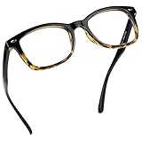 LifeArt Blue Light Blocking Computer Glasses, Transparent Lens Filter UV400,Alleviate Headache [Anti Eye Eyestrain],Stylish Reading Glasses for Women/Men (La_Drama_Tortoise, 0.75 Magnification)