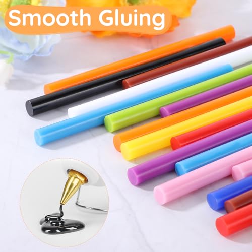 36 Pack Hot Melt Glue Sticks Colored Mini Size, Sparkly Gray Adhesive EVA Glue Sticks Small for DIY Art Craft Decoration, 4" Long x 0.27" Dia