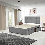 Divan Beds Deals - Grey Linen Look Divan Double Bed Frame | Room Decore Bed...