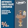 Orbit 57034 3/4 Brass Automatic Converter Sprinkler Valve with Flow Control