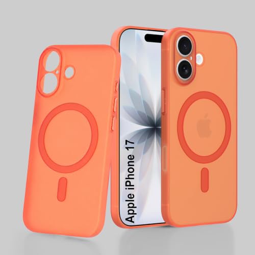 Image of ZAP CASE Paper Thin Case for iPhone 17 | Ultra-Slim 0.5 mm Back Cover | Metal Buttons | Lightweight | Matte Finish | Anti-Fingerprint | Scratch Resistant | Camera Protection | Magsafe | Orange