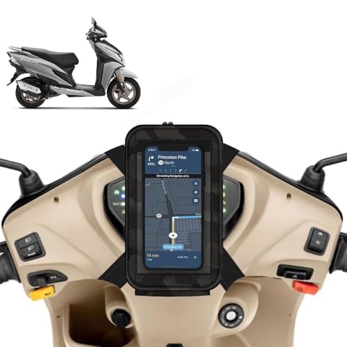 Image of Universal Mobile Holder /Stand /Mount Pouch for Scooters Scooty for Dio (Black