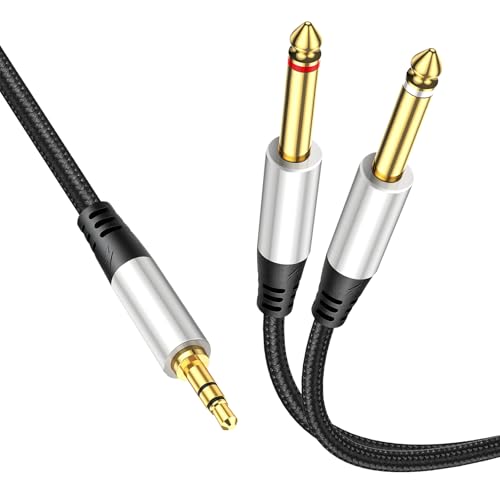 Câble 3,5 mm vers double 6,35 mm de haute fidélité avec connecteurs plaqués or 3m
