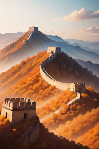 Peinture Diamant Grande Muraille de Chine 5D tableau en cristal haut de gamme