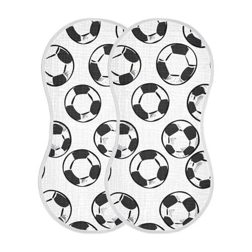 Baby Burp Cloths, Soft Absorbent Burping Cloths for Babies, Cotton Milk Spit Up Rags, Large Size for Newborns, Baby Boys and Girls (Soccer Ball)2