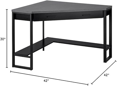 Miniatura 3 de Monarch Specialties Escritorio esquinero con almacenamiento y estante, mesa de estudio para computadora portátil, estación de trabajo para oficina
