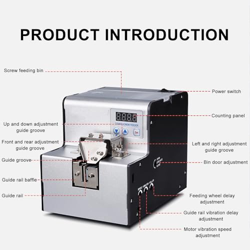 Dispensador automático de tornillos eléctrico con función de conteo y panel digital 4