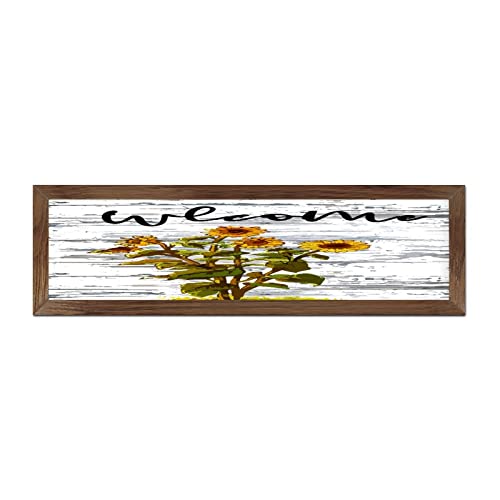 Décoration murale tournesol vieilli en bois de 15x50 cm avec message inspirant