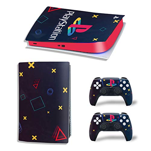 Decals Cover Whole Body Skin Protector for PS5 Playstation 5 Console Wrap Sticker Skin with 2 Wireless DualSense Controller Decal (Digital Edition, 29)