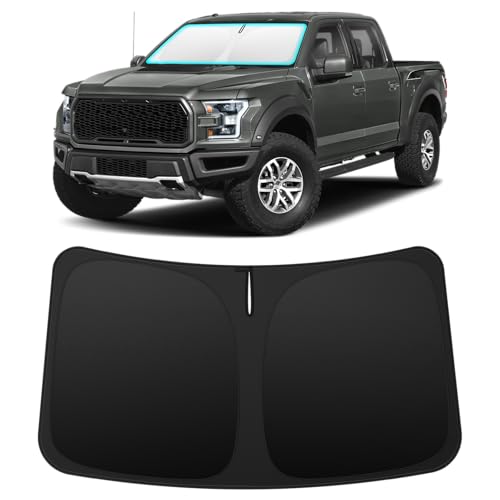 Image of INSAUTO Custom Fit Windshield Sun Shade for Ford F150 2015-2020 | Foldable Front Window Sunshade Car Accessories, UV & Heat Reflector, Keeps Interior Cool, Includes Storage Bag