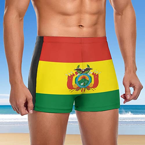 Men's Swimwear Bolivia Flag Briefs Swim Trunk Square Leg Boxer Board Shorts Swimsuit4