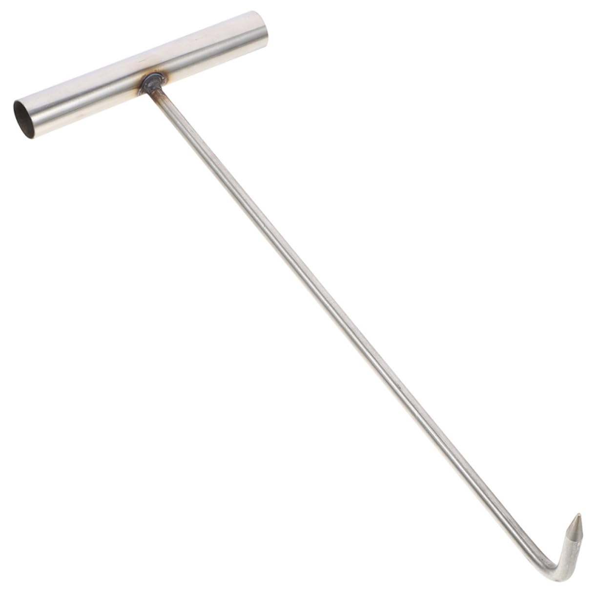 VILLFUL Manhole Cover Hook Round Pump Hook Trampoline Hook Puller Drain Cover Hooks Manhole Cover Lifter Manhole Lifting Tool Manhole Lid Hook Vault Lid Hooks Silver Stainless Steel