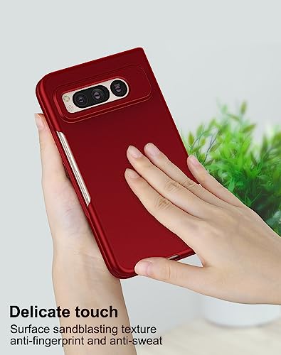 Coque Google Pixel Fold 2023 rigide anti-glisse fine rouge - 4