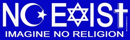 No Exist - Imagine No Religion Magnetic Bumper Sticker for Atheist