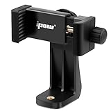 IPOW Universal Cell Phone Tripod Mount/Vertical Bracket Holder Adapter Clamp for iPhone/Samsung Galaxy/Nexus Use on 1/4 Tripod, Monopod, Selfie Stick, and More