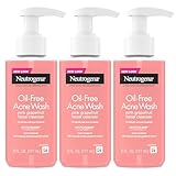 Neutrogena Oil-Free Acne Wash Facial Cleanser, Pink Grapefruit, 6 Ounce (Pack of 3)