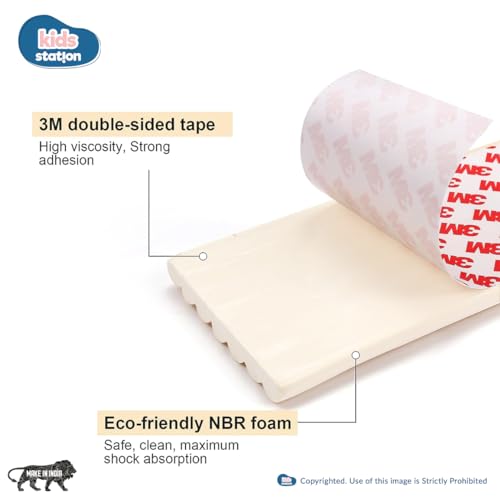 Image of Kids Station Baby Proofing Edge Protector for Kids Safety, Made in India Rubber Edge for Sharp Furniture Edges and Corners, A Baby Safety Product (Edge Guards, 2mtr, W- Shape, Beige)