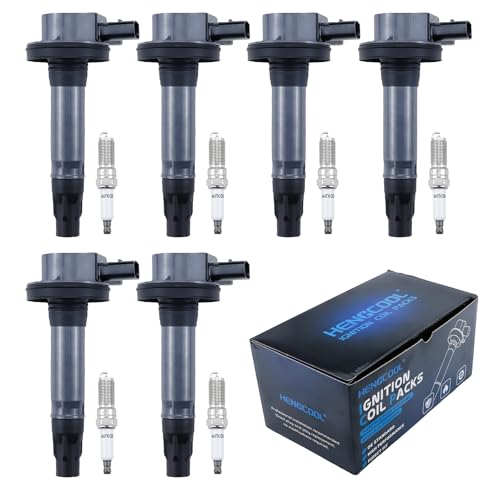 HENGCOOL UF553 Ignition Coil Pack & Spark Plugs kit for F150 Explorer 3.5L