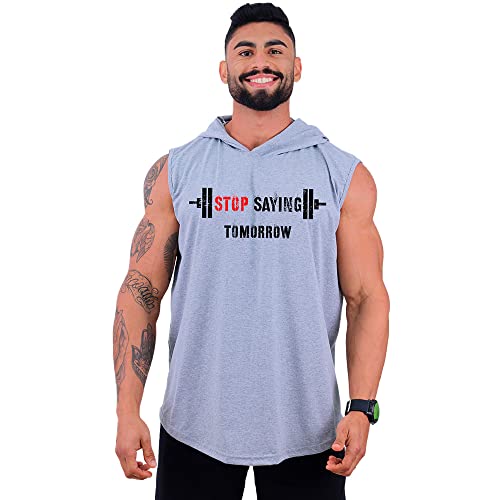 Kit 3 Regatas Com Touca Longline Masculina MXD Conceito Cores Lisas Academia Treino Musculação Casua