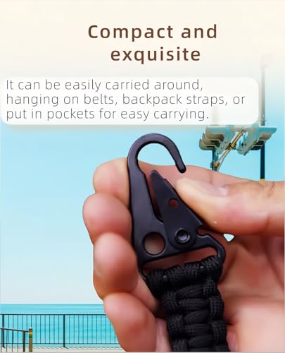 Tactical Paracord Keychain with Cobra Weave - Military Grade 550 Survival Gear, Anti-Loss Carabiner Clip for Hiking/Camping - Secure Keys, ID Badge, Tools (Gift Ready) - Image 6