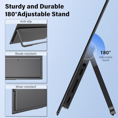 InnoView 4K OLED Portable Monitor, 14 Inch UHD Portable OLED Monitor for Laptop 100% DCI-P3, 1MS with Speaker and Stand, USB-C HDMI High-end Portable Screen for Laptop PC MAC Phone PS4 Xbox Switch