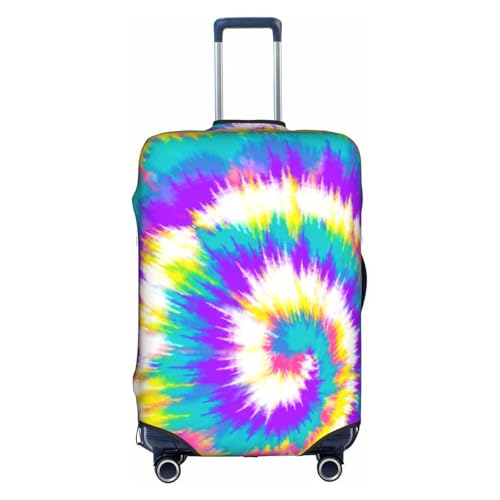 Rainbow Tie Dye Hand Draw Travel Luggage Cover Elastic Suitcase Protector Washable Baggage Covers For Trunk Case Fits 25-28 Inch Luggage