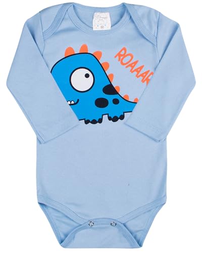 Conjunto 3 Peças Body Bebe Manga Longa Algodão Menino e Menina (P, Menino)